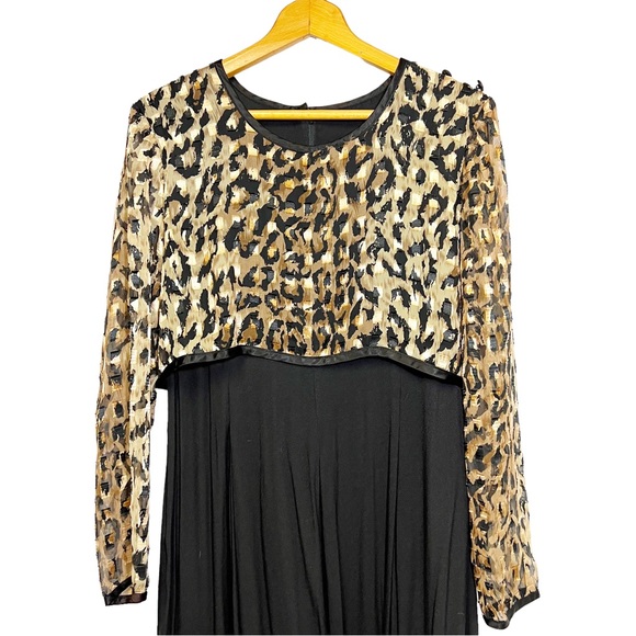 Vintage 80's Jeffrey & Dara Animal Print Wide Leg Jumpsuit - Picture 3 of 16